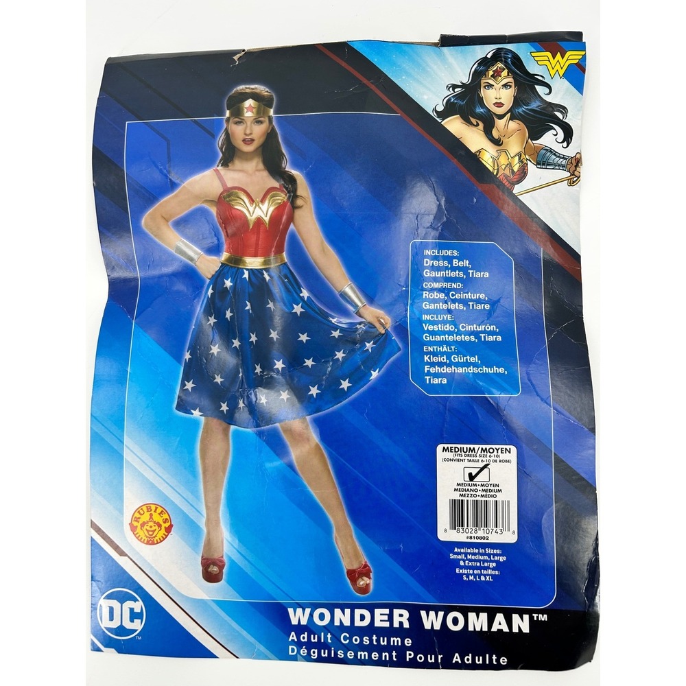 Rubies DC Comics Wonder Woman Adult Costume Dress Belt Tiara Gauntlets Medium
